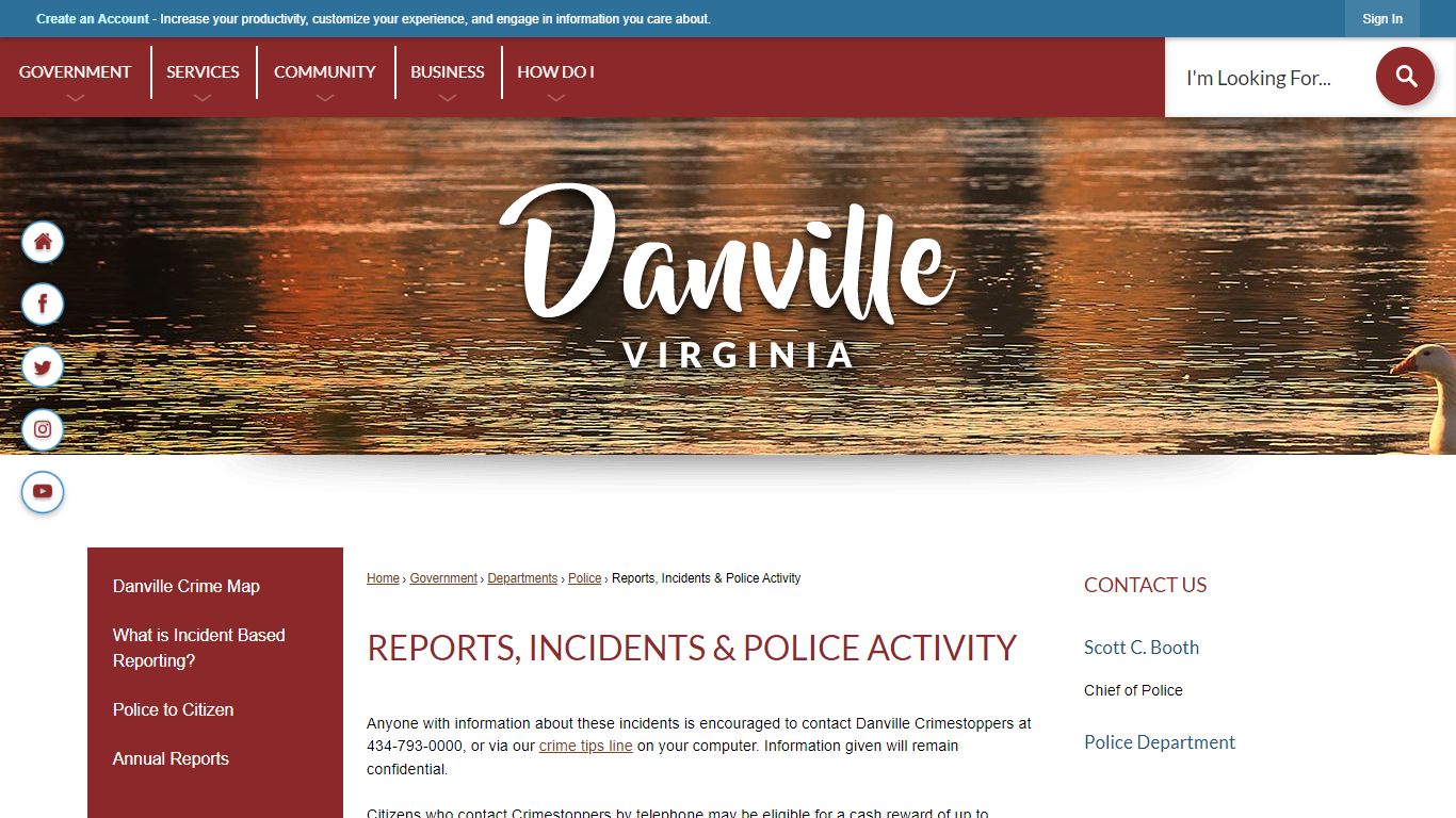 Reports, Incidents & Police Activity | Danville, VA - Official Website
